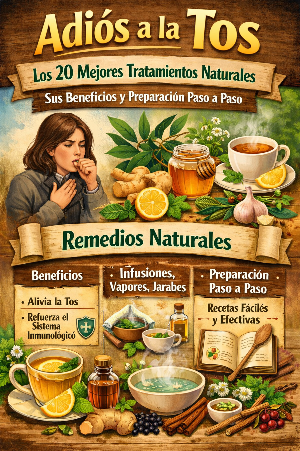 Adiós a la Tos: Los 20 Mejores Tratamientos Naturales, sus Beneficios y Preparación Paso a Paso